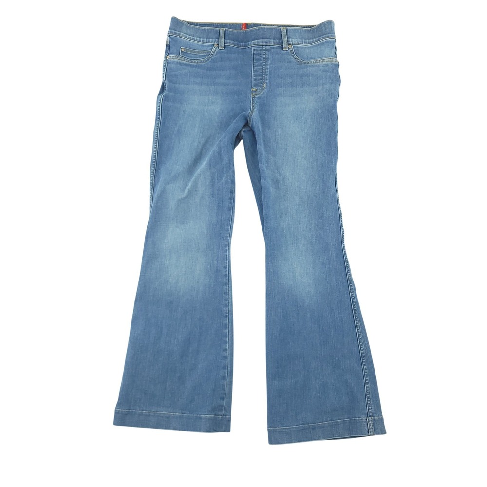 Spanx Jeans Womens PXL Petite Blue Medium Wash High Rise Bootcut Stretch Shaping